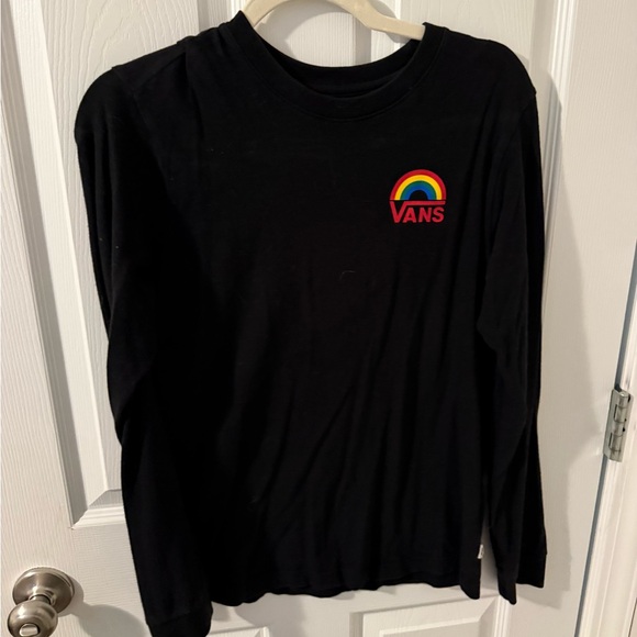 Vans Black Long Sleeve with Colorful Rainbow Logo - Picture 2 of 6